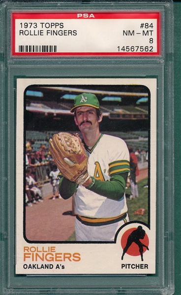 1973 Topps #84 Rollie Fingers PSA 8