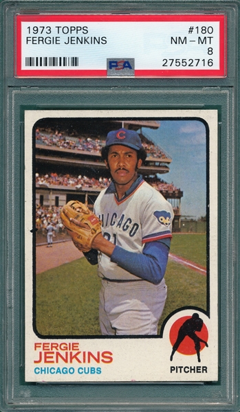 1973 Topps #180 Fergie Jenkins PSA 8