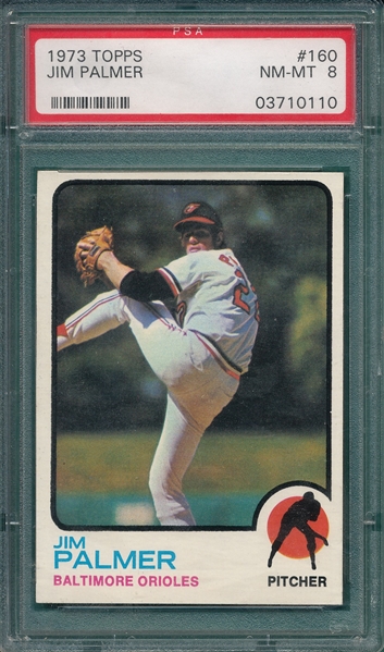 1973 Topps #160 Jim Palmer PSA 8