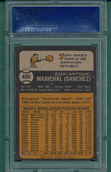 1973 Topps #480 Juan Marichal PSA 8