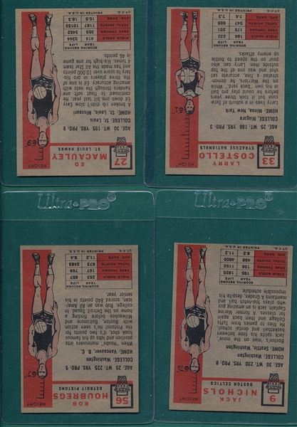 1957 Topps basketball Lot of (4) W/#27 McCauley