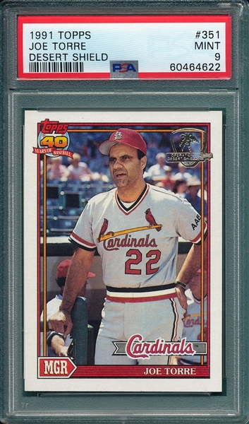 1991 Topps Desert Shield #351 Joe Torre PSA 9