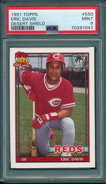 1991 Topps Desert Shield #550 Eric Davis PSA 9