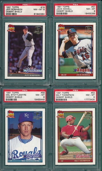 1991 Topps Desert Shield Lot of (4) W/ #57 Howell PSA 8