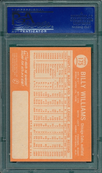 1964 Topps #175 Billy Williams PSA 8