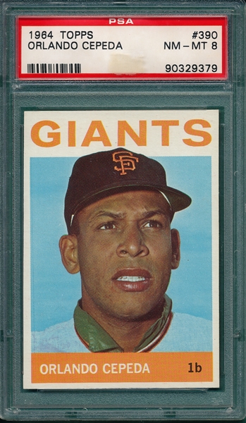 1964 Topps #390 Orlando Cepeda PSA 8 