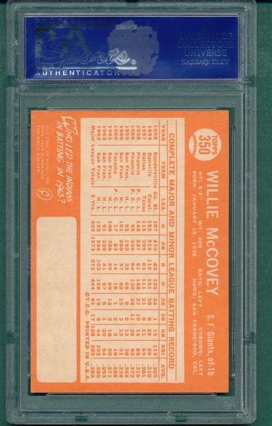 1964 Topps #350 Willie McCovey PSA 8 