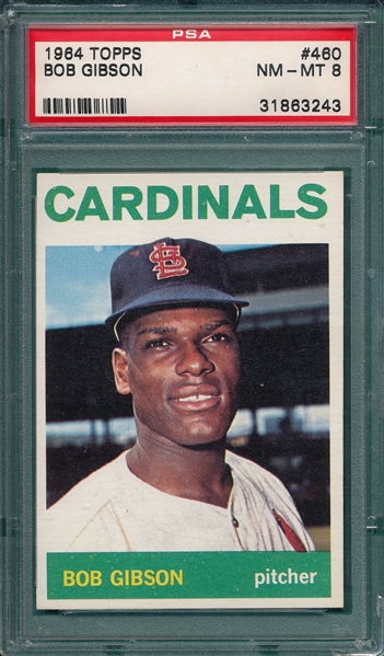 1964 Topps #460 Bob Gibson PSA 8 