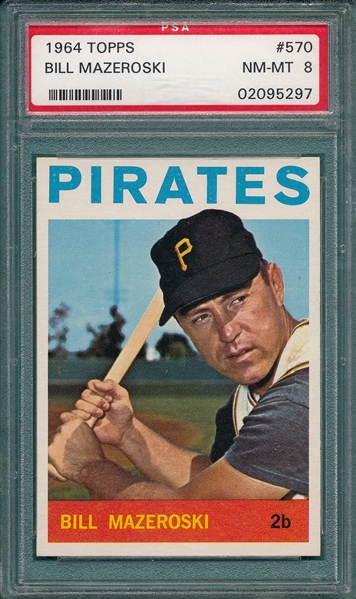 1964 Topps #570 Bill Mazeroski PSA 8 