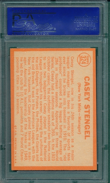 1964 Topps #324 Casey Stengel PSA 8 