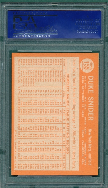 1964 Topps #155 Duke Snider PSA 8 