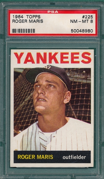 1964 Topps #225 Roger Maris PSA 8 