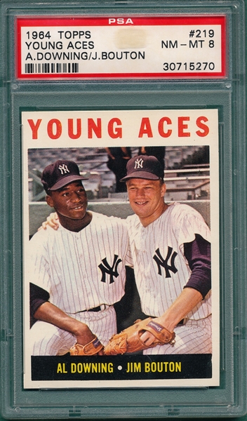 1964 Topps #219 Young Aces PSA 8 