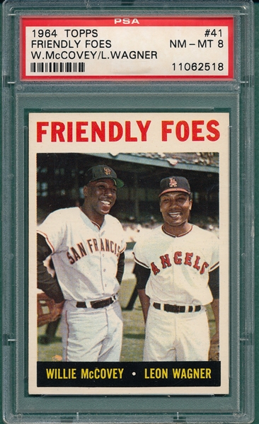 1964 Topps #41 Friendly Foes W/ McCovey PSA 8 