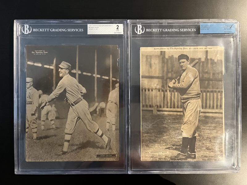 1909-13 M101-2 Magee & Krause, Sporting News, Lot of (2), BVG