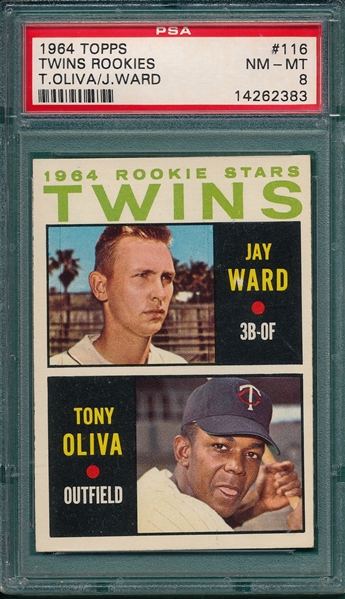 1964 Topps #116 Twins Rookies W/ Oliva PSA 8 