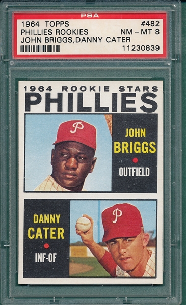 1964 Topps #482 Phillies Rookies W/ Briggs PSA 8 