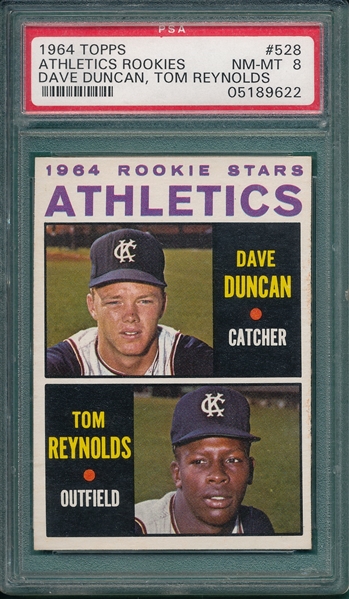 1964 Topps #528 Athletics Rookies W/ Duncan PSA 8 