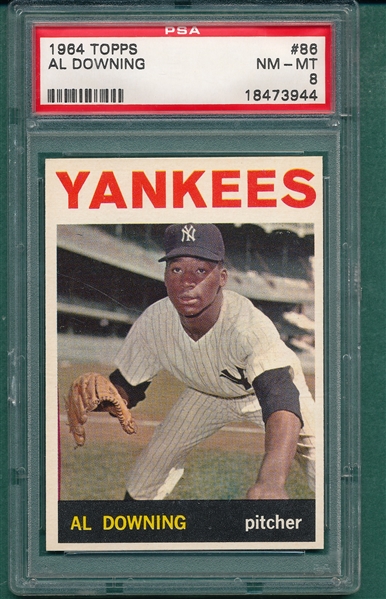 1964 Topps #86 Al Downing PSA 8 