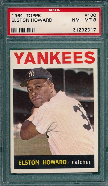 1964 Topps #100 Elston Howard PSA 8 