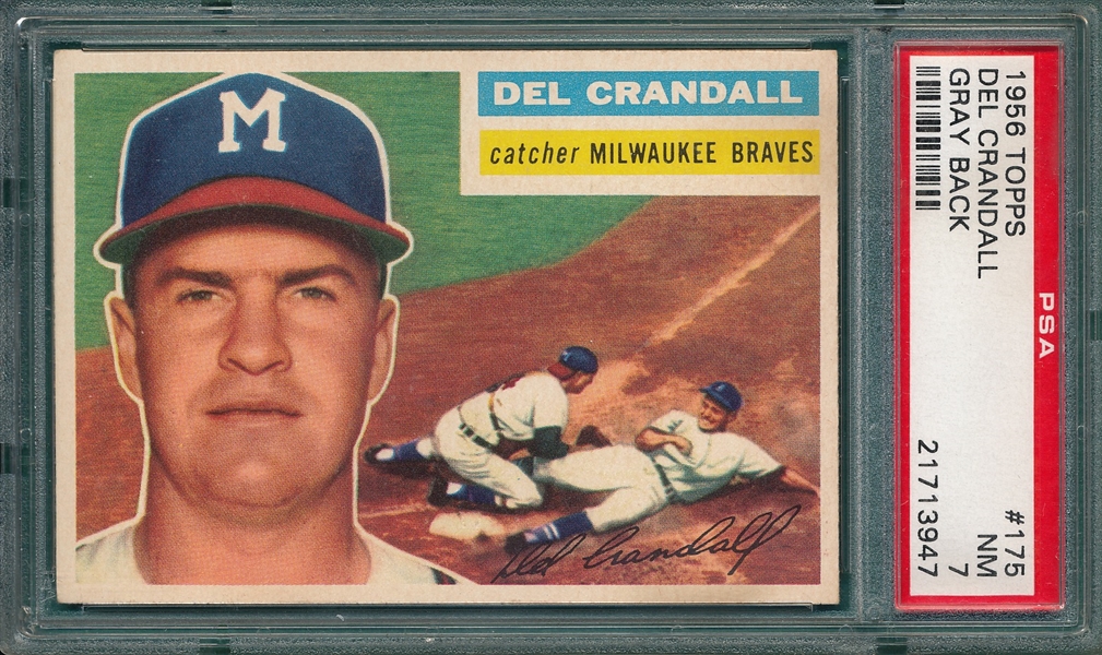 1956 Topps #175 Del Crandall PSA 7 *Gray*