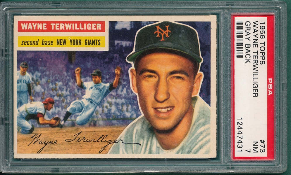 1956 Topps #73 Wayne Terwilliger PSA 7 *Gray*