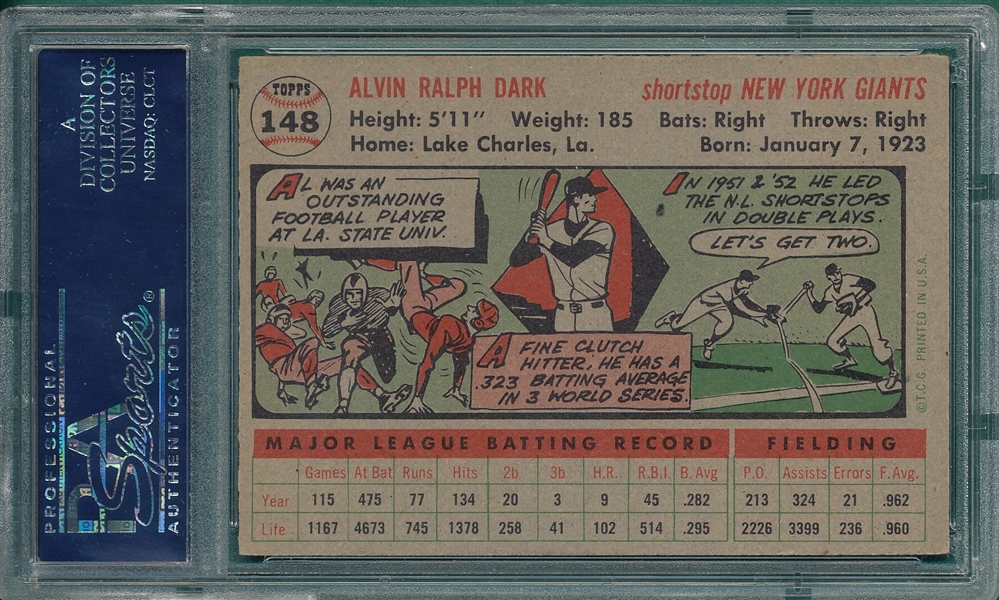 1956 Topps #148 Alvin Dark PSA 7 *Gray*