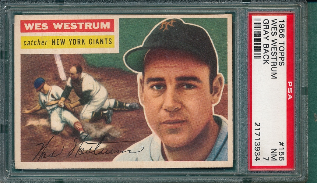 1956 Topps #156 Wes Westrum PSA 7 *Gray*