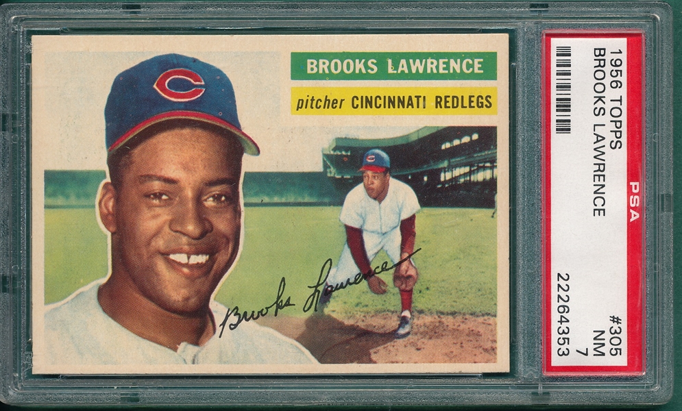 1956 Topps #305 Brooks Lawrence PSA 7 