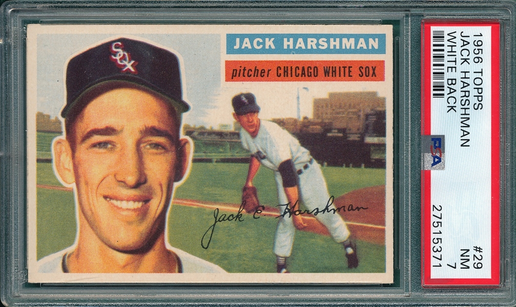 1956 Topps #29 Jack Harshman PSA 7 *White*