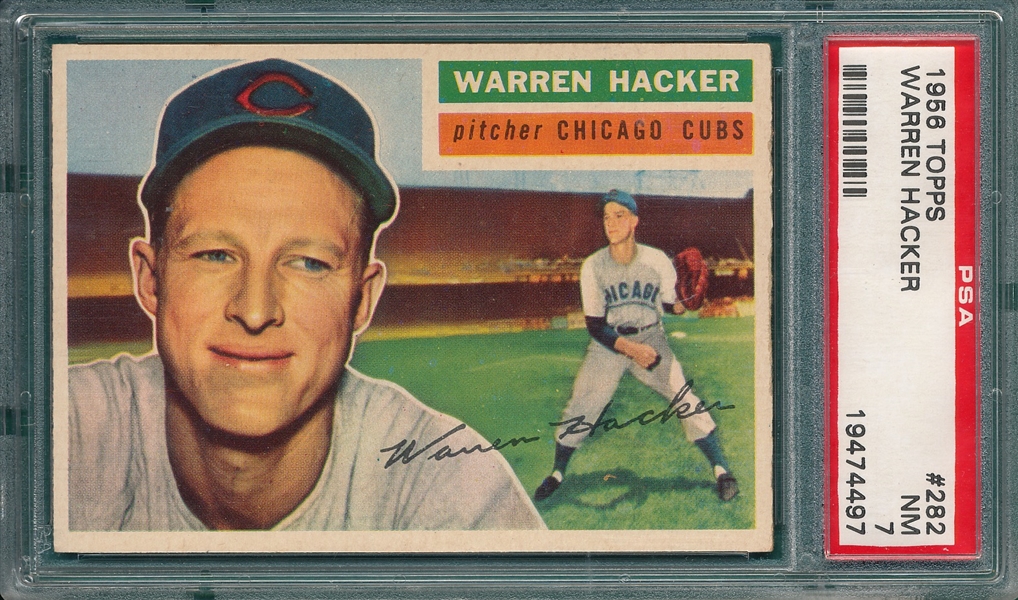 1956 Topps #282 Warren Hacker PSA 7 