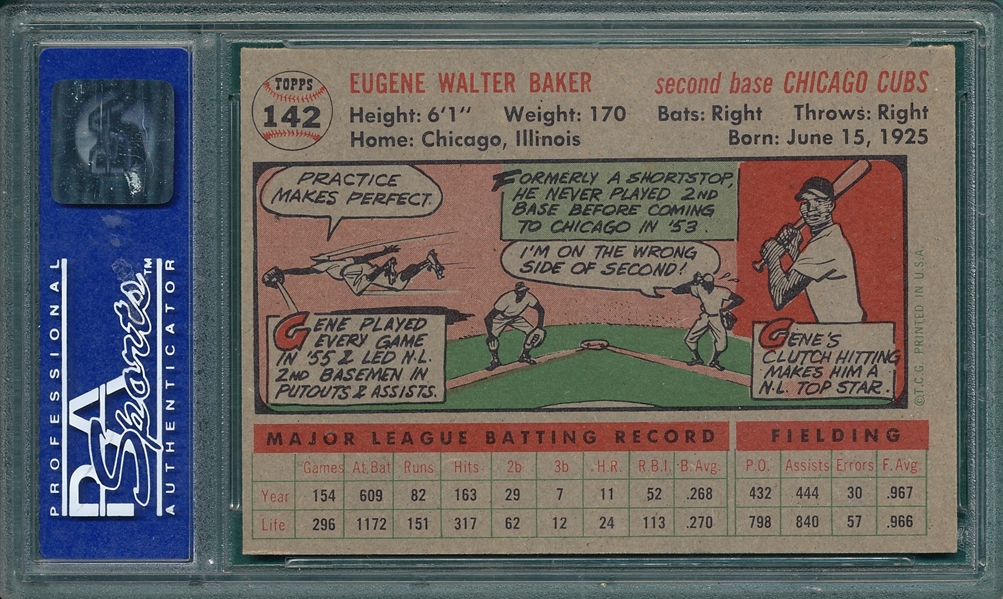 1956 Topps #142 Gene Baker PSA 7 *Gray*