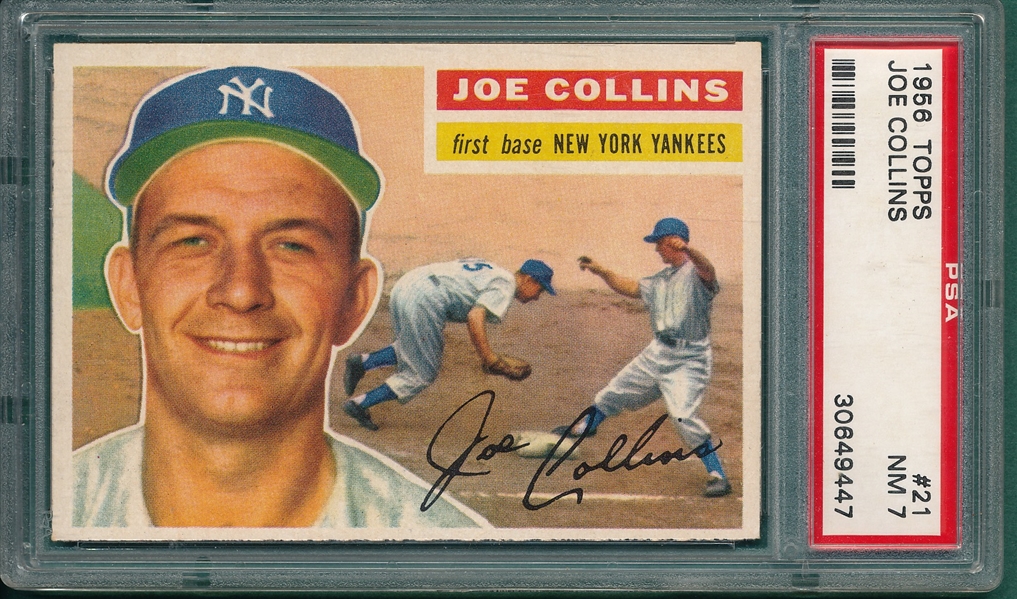 1956 Topps #21 Joe Collins PSA 7 *Gray*