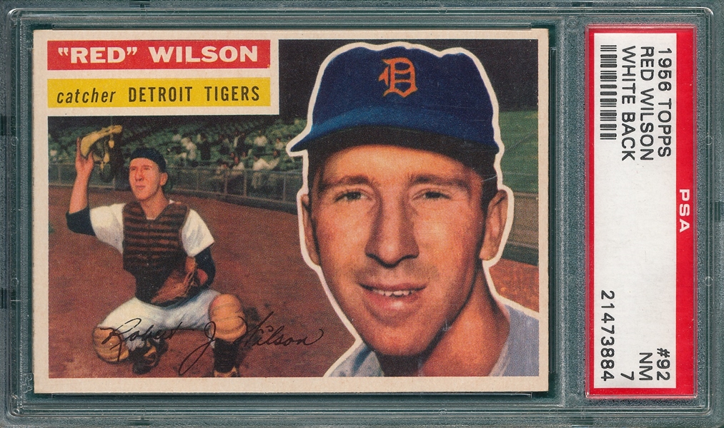 1956 Topps #92 Red Wilson PSA 7 *White*