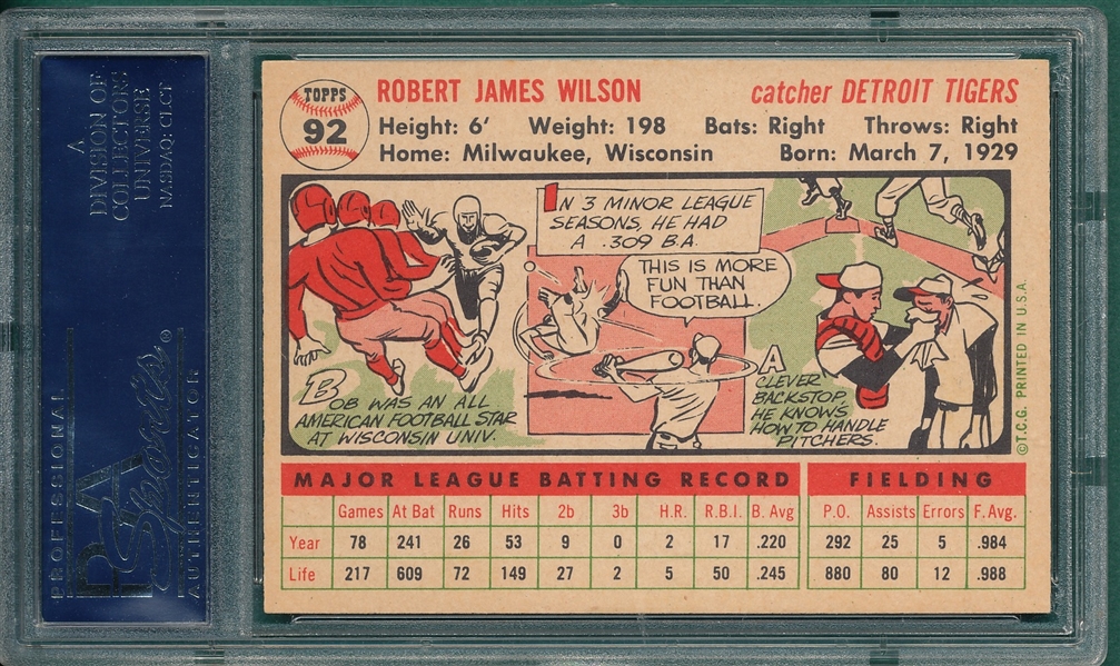 1956 Topps #92 Red Wilson PSA 7 *White*