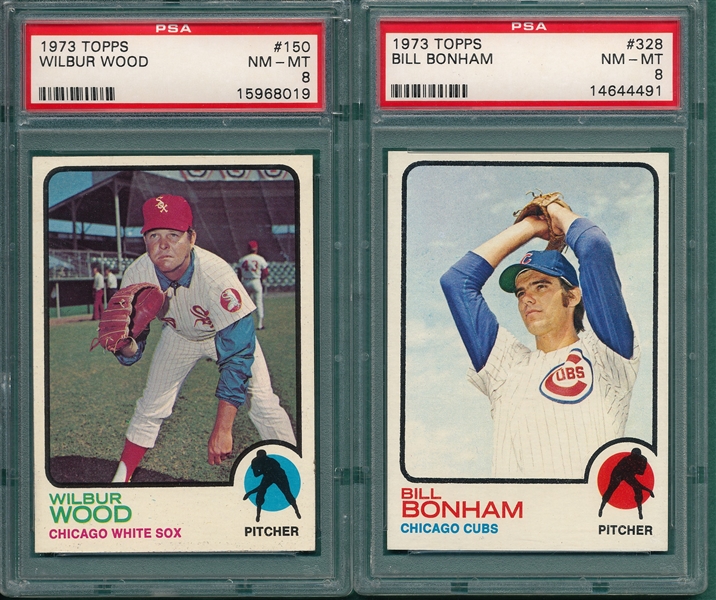 1973 Topps Lot of (6) W/ #150 Wood, PSA 8