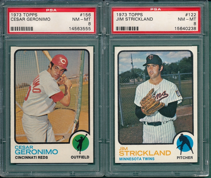 1973 Topps Lot of (6) W/ #156 Geronimo, PSA 8