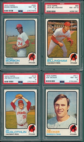 1973 Topps Lot of (6) W/ #156 Geronimo, PSA 8