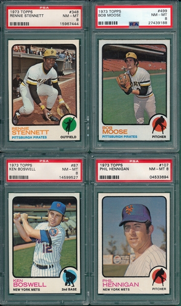 1973 Topps Lot of (5) W/ #87 Boswell, PSA 8