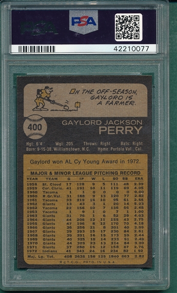 1973 Topps #400 Gaylord Perry PSA 9