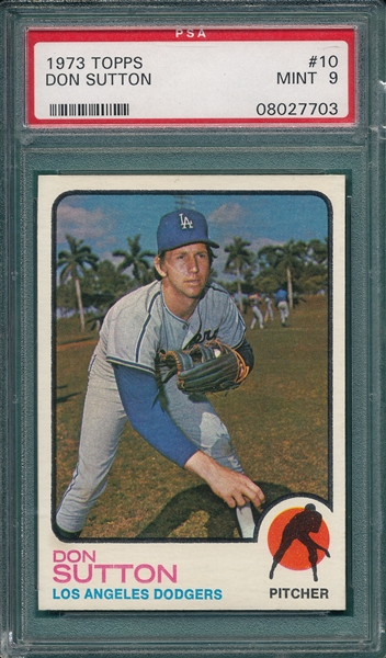 1973 Topps #10 Don Sutton PSA 9