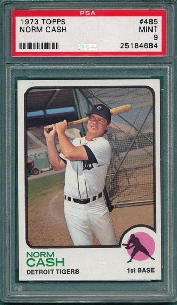 1973 Topps #485 Norm Cash PSA 9