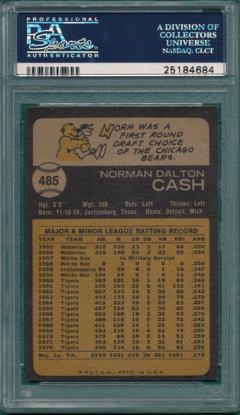 1973 Topps #485 Norm Cash PSA 9