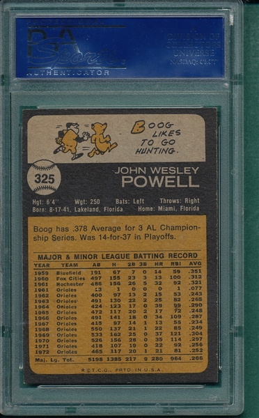 1973 Topps #325 Boog Powell PSA 9