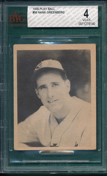 1939 Play Ball #56 Hank Greenberg BVG 4