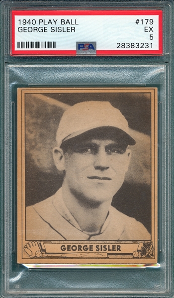 1940 Play Ball #179 George Sisler PSA 5