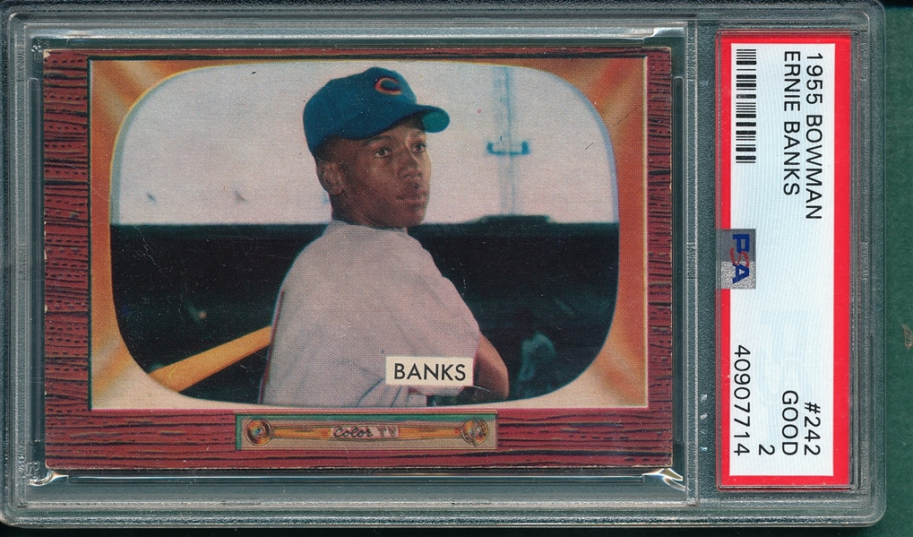 1955 Bowman #242 Ernie Banks PSA 2