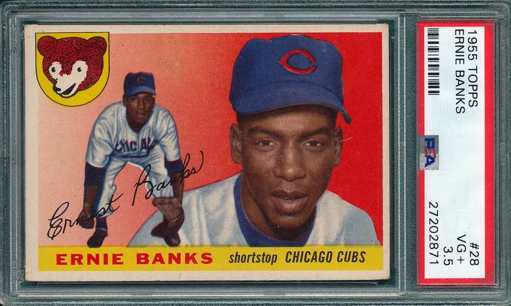 1955 Topps #28 Ernie Banks PSA 3.5