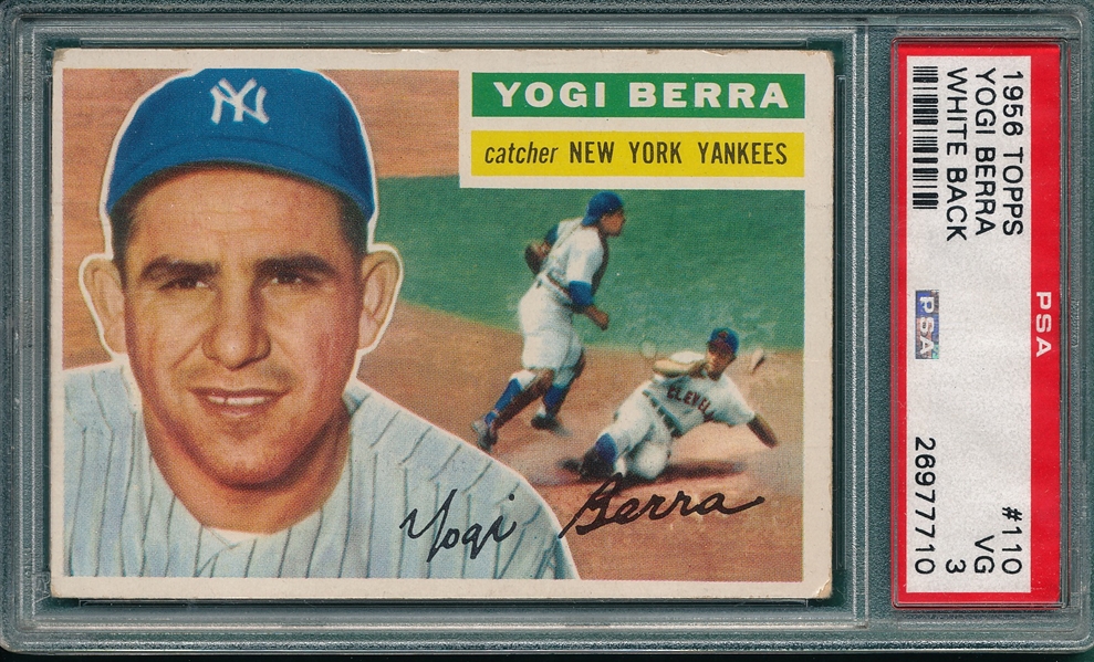 1956 Topps #100 Yogi Berra PSA 3 *White*