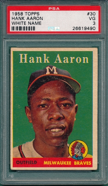 1958 Topps #30 Hank Aaron PSA 3